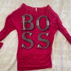 Pink boss shirt